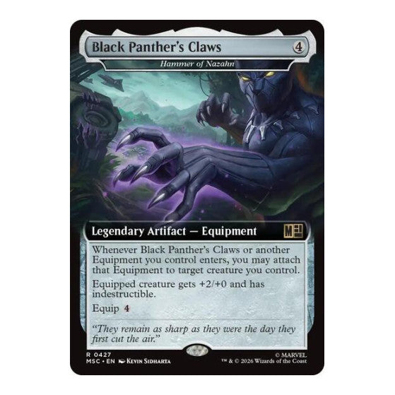 Black Panther's Claws - Hammer of Nazahn (Extended Art) (MSC) #427 Rare (Near Mint) Commander: Marvel Super Heroes Magic: The Gathering: 2026