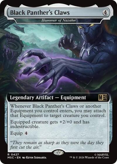 Black Panther's Claws - Hammer of Nazahn (Extended Art) (MSC) #427 Rare (Near Mint) Commander: Marvel Super Heroes Magic: The Gathering: 2026