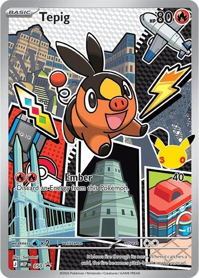 Tepig - 050 (MEP) #050 Promo (Holofoil Near Mint) ME: Mega Evolution Promo Pokemon: 2025