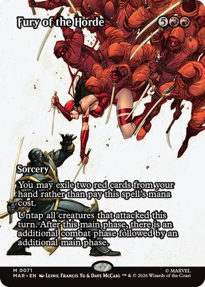 Fury of the Horde Borderless (MAR) #71 Mythic Rare (Lightly Played) Marvel Universe Eternal-Legal Magic: The Gathering: 2025