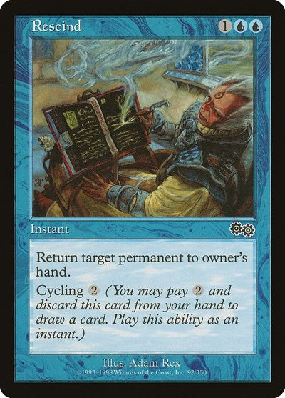 1998 Magic: Urza's Saga (USG) - Rescind (#92, Common) (Lightly Played)