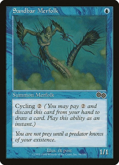 1998 Magic: Urza's Saga (USG) - Sandbar Merfolk (#94, Common) (Lightly Played)