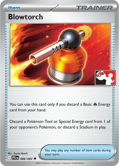 Blowtorch - 086/094 () #086/094 Uncommon (Moderately Played) Prize Pack Series Cards Pokemon: 2022