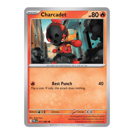 Charcadet (PBL) #011/084 Common (Reverse Holofoil Lightly Played) ME05: Pitch Black Pokemon: 2026
