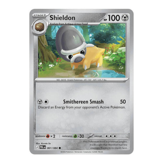Shieldon (PBL) #061/084 Common (Reverse Holofoil Lightly Played) ME05: Pitch Black Pokemon: 2026