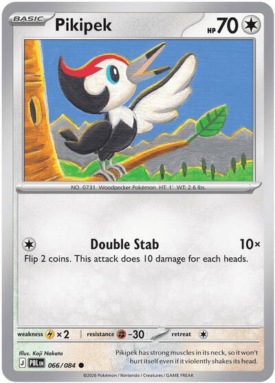 Pikipek (PBL) #066/084 Common (Reverse Holofoil Lightly Played) ME05: Pitch Black Pokemon: 2026