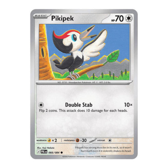 Pikipek (PBL) #066/084 Common (Reverse Holofoil Lightly Played) ME05: Pitch Black Pokemon: 2026