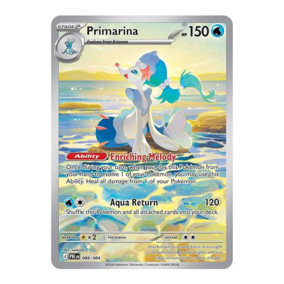 Primarina - 088/084 (PBL) #088/084 Illustration Rare (Holofoil Near Mint) ME05: Pitch Black Pokemon: 2026