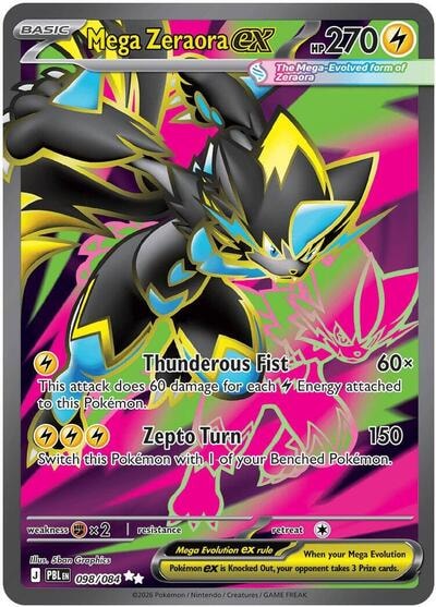 Mega Zeraora ex - 098/084 (PBL) #098/084 Ultra Rare (Holofoil Near Mint) ME05: Pitch Black Pokemon: 2026