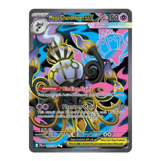 Mega Chandelure ex - 099/084 (PBL) #099/084 Ultra Rare (Holofoil Near Mint) ME05: Pitch Black Pokemon: 2026
