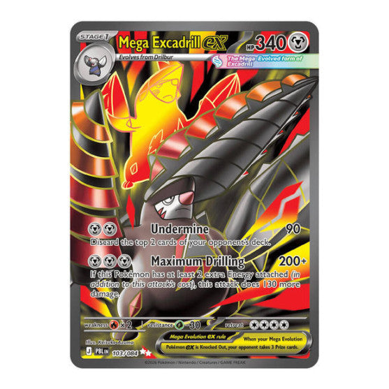 Mega Excadrill ex - 103/084 (PBL) #103/084 Ultra Rare (Holofoil Near Mint) ME05: Pitch Black Pokemon: 2026