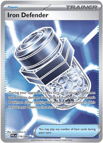 Iron Defender (PBL) #110/084 Ultra Rare (Holofoil Near Mint) ME05: Pitch Black Pokemon: 2026
