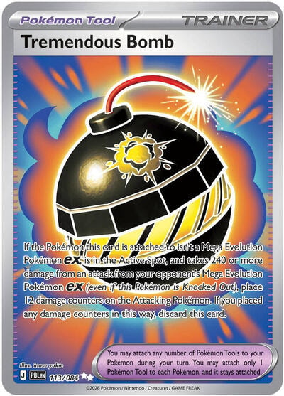 Tremendous Bomb - 113/084 (PBL) #113/084 Ultra Rare (Holofoil Near Mint) ME05: Pitch Black Pokemon: 2026