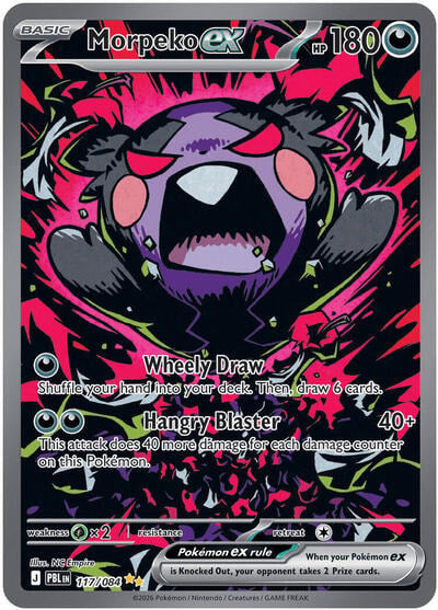 Morpeko ex - 117/084 (PBL) #117/084 Special Illustration Rare (Holofoil Near Mint) ME05: Pitch Black Pokemon: 2026