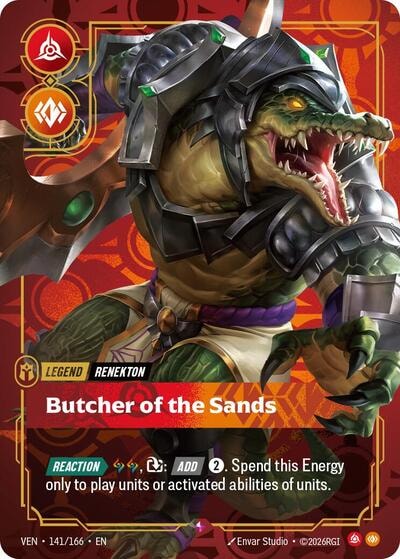 Renekton - Butcher of the Sands (VEN) #141/166 Rare (Foil Near Mint) Vendetta Riftbound: League of Legends Trading Card Game: 2026