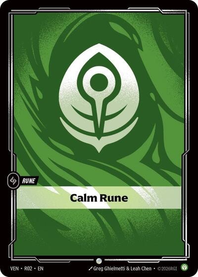 Calm Rune (VEN) #R02 Common (Near Mint) Vendetta Riftbound: League of Legends Trading Card Game: 2026