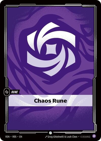 Chaos Rune (VEN) #R05 Common (Near Mint) Vendetta Riftbound: League of Legends Trading Card Game: 2026