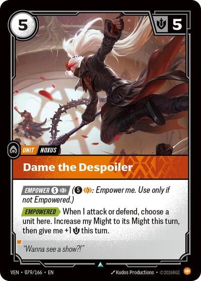 Dame the Despoiler (VEN) #079/166 Uncommon (Near Mint) Vendetta Riftbound: League of Legends Trading Card Game: 2026