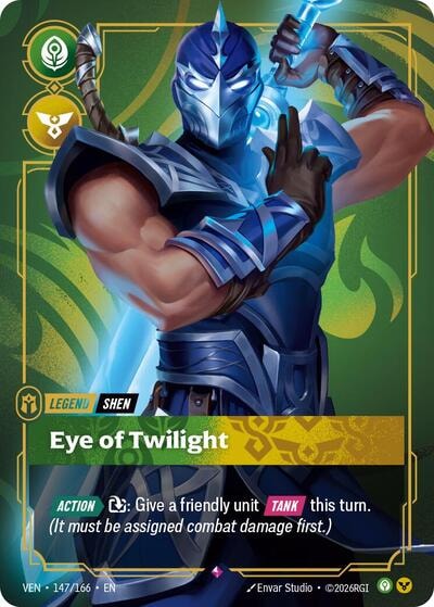 Shen - Eye of Twilight (VEN) #147/166 Rare (Foil Near Mint) Vendetta Riftbound: League of Legends Trading Card Game: 2026