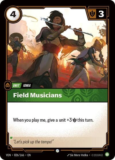 Field Musicians (VEN) #026/166 Common Vendetta Riftbound: League of Legends Trading Card Game: 2026