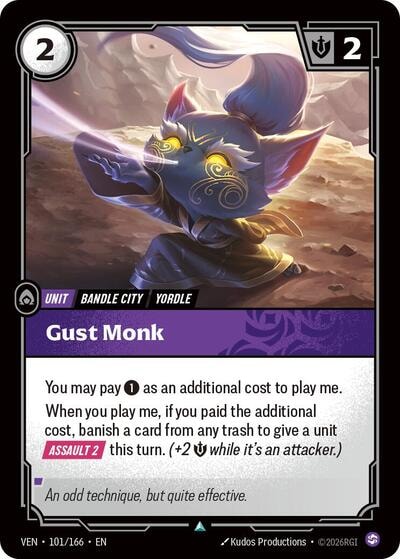 Gust Monk (VEN) #101/166 Uncommon (Near Mint) Vendetta Riftbound: League of Legends Trading Card Game: 2026