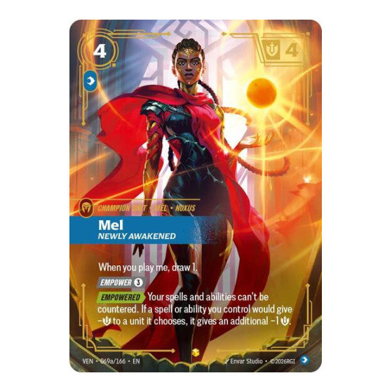 Mel, Newly Awakened (Alternate Art) (VEN) #069a/166 Showcase (Foil Near Mint) Vendetta Riftbound: League of Legends Trading Card Game: 2026
