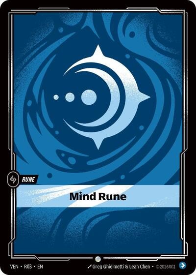 Mind Rune (VEN) #R03 Common (Near Mint) Vendetta Riftbound: League of Legends Trading Card Game: 2026