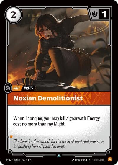 Noxian Demolitionist (VEN) #080/166 Uncommon (Near Mint) Vendetta Riftbound: League of Legends Trading Card Game: 2026