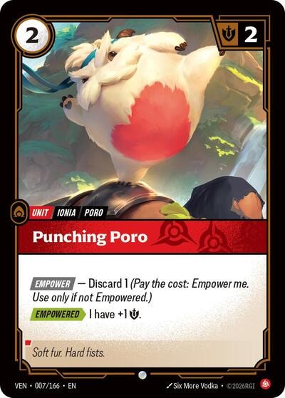 Punching Poro (VEN) #007/166 Common (Near Mint) Vendetta Riftbound: League of Legends Trading Card Game: 2026