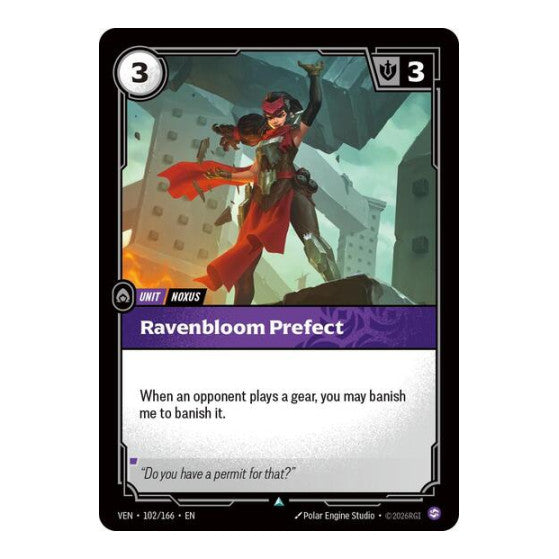 Ravenbloom Prefect (VEN) #102/166 Uncommon (Near Mint) Vendetta Riftbound: League of Legends Trading Card Game: 2026