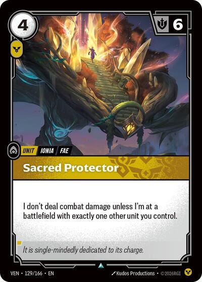 Sacred Protector (VEN) #129/166 Uncommon (Near Mint) Vendetta Riftbound: League of Legends Trading Card Game: 2026