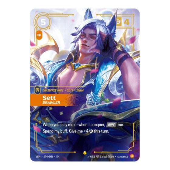 Sett, Brawler (VEN) #SP4/006 Showcase (Foil Near Mint) Vendetta Riftbound: League of Legends Trading Card Game: 2026