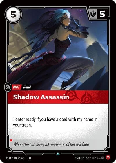 Shadow Assassin (VEN) #013/166 Uncommon (Near Mint) Vendetta Riftbound: League of Legends Trading Card Game: 2026
