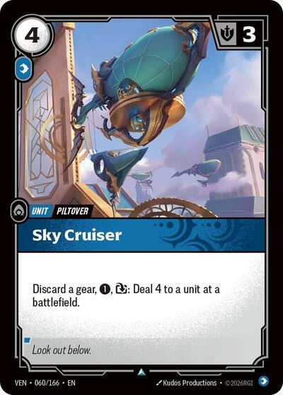 Sky Cruiser (VEN) #060/166 Uncommon (Near Mint) Vendetta Riftbound: League of Legends Trading Card Game: 2026