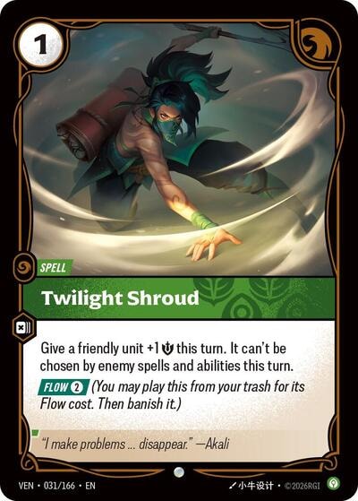 Twilight Shroud (VEN) #031/166 Common (Near Mint) Vendetta Riftbound: League of Legends Trading Card Game: 2026
