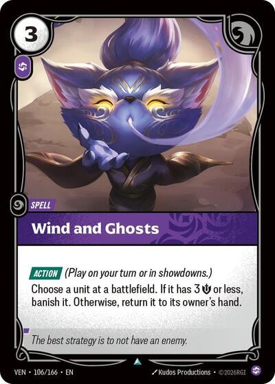 Wind and Ghosts (VEN) #106/166 Uncommon (Near Mint) Vendetta Riftbound: League of Legends Trading Card Game: 2026