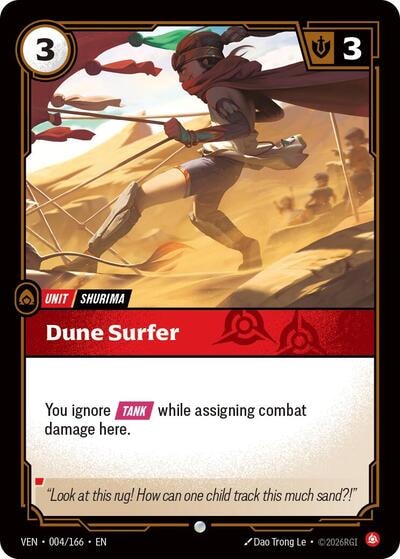 Dune Surfer (VEN) #004/166 Common (Near Mint) Vendetta Riftbound: League of Legends Trading Card Game: 2026