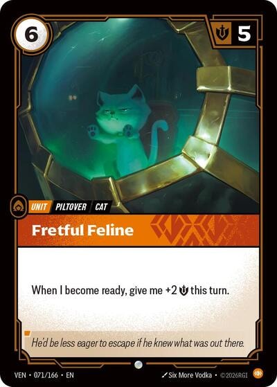 Fretful Feline (VEN) #071/166 Common (Near Mint) Vendetta Riftbound: League of Legends Trading Card Game: 2026