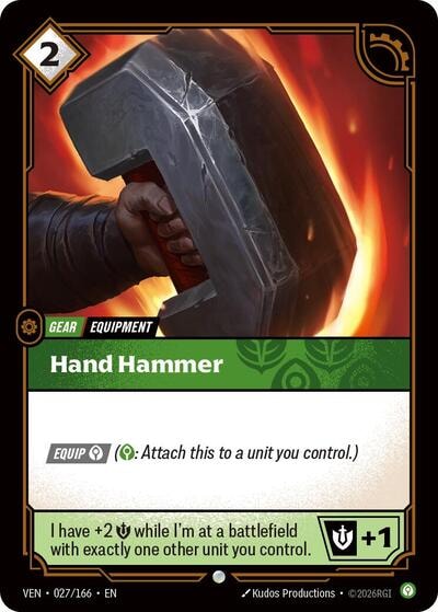 Hand Hammer (VEN) #027/166 Common (Near Mint) Vendetta Riftbound: League of Legends Trading Card Game: 2026