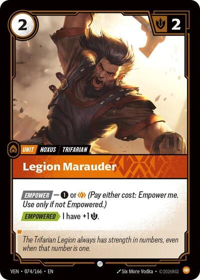 Legion Marauder (VEN) #074/166 Common (Near Mint) Vendetta Riftbound: League of Legends Trading Card Game: 2026