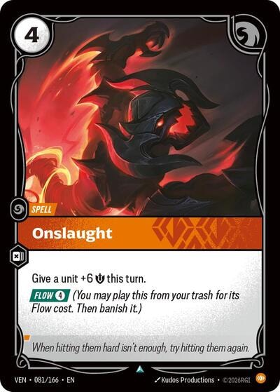 Onslaught (VEN) #081/166 Uncommon (Near Mint) Vendetta Riftbound: League of Legends Trading Card Game: 2026