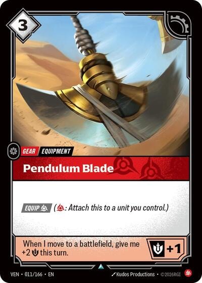 Pendulum Blade (VEN) #011/166 Uncommon (Near Mint) Vendetta Riftbound: League of Legends Trading Card Game: 2026