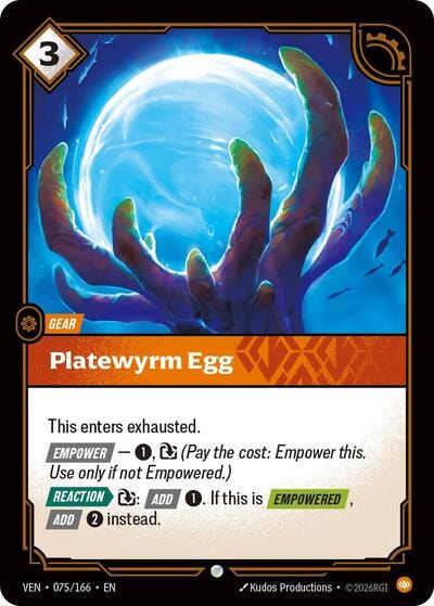 Platewyrm Egg (VEN) #075/166 Common (Near Mint) Vendetta Riftbound: League of Legends Trading Card Game: 2026