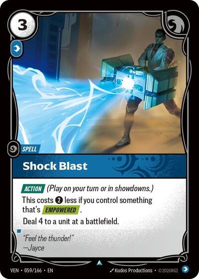 Shock Blast (VEN) #059/166 Uncommon (Near Mint) Vendetta Riftbound: League of Legends Trading Card Game: 2026