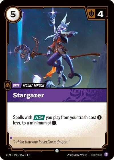 Stargazer (VEN) #098/166 Common (Near Mint) Vendetta Riftbound: League of Legends Trading Card Game: 2026