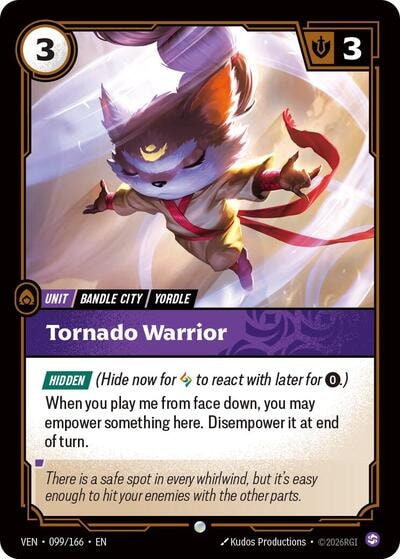 Tornado Warrior (VEN) #099/166 Common (Near Mint) Vendetta Riftbound: League of Legends Trading Card Game: 2026