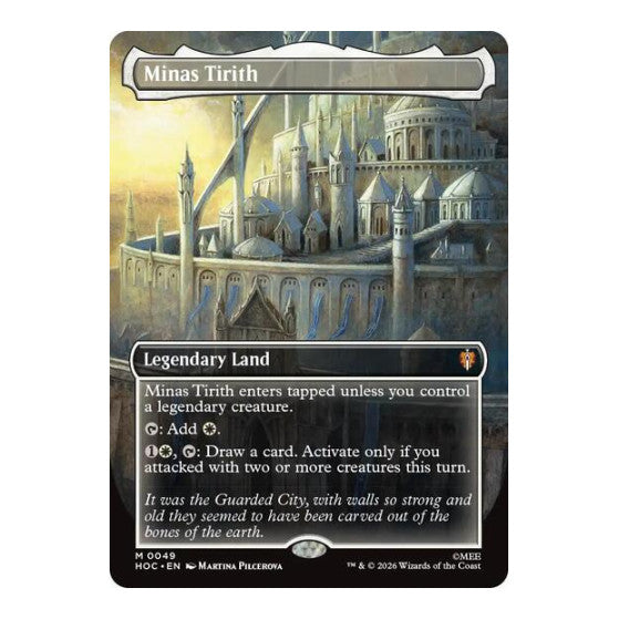 Minas Tirith Borderless (HOC) #49 Mythic Rare (Near Mint) The Hobbit: Eternal-Legal Magic: The Gathering: 2026