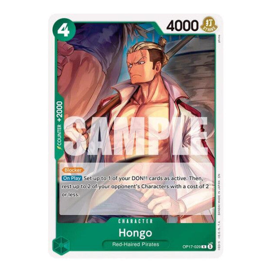 Hongo (OP17) #OP17-029 Rare (Foil Near Mint) The World's Strongest Warriors One Piece Card Game: 2026