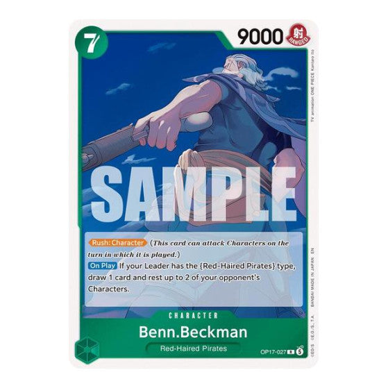 Benn.Beckman (OP17) #OP17-027 Rare (Foil Near Mint) The World's Strongest Warriors One Piece Card Game: 2026