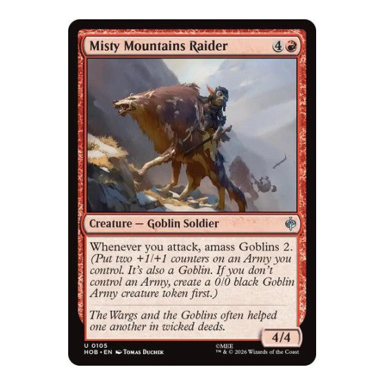 Misty Mountains Raider (HOB) #105 Uncommon (Lightly Played) The Hobbit Magic: The Gathering: 2026